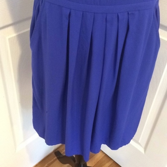J Crew‎ Royal Blue Peter Pan Collar Dress pockets midi career or casual size 0 - Picture 3 of 10